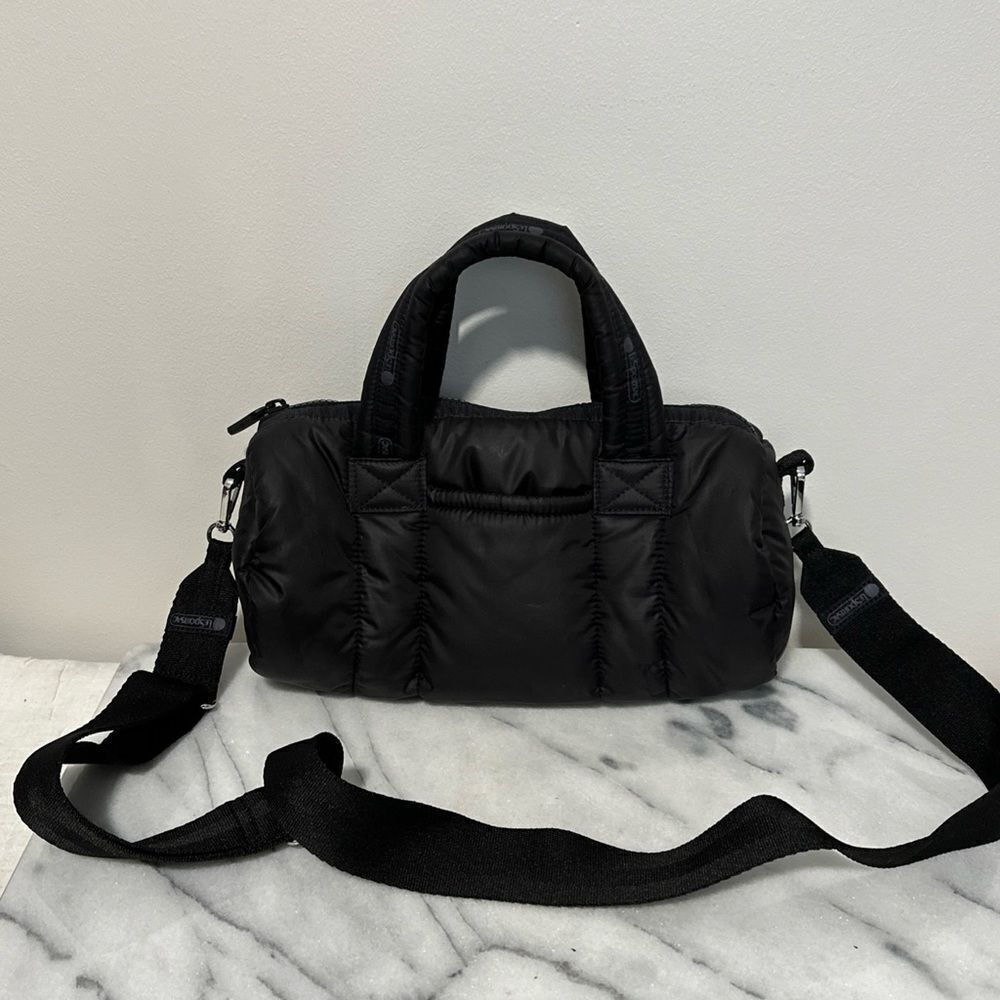 LeSpotsac Black Quilted Handbag crossbody rare - Picture 4 of 13